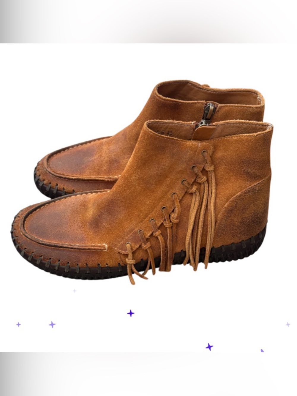 Antelope Fringe Southwestern Boho
Suede Ankle Boots - Size 40 / US 9 - Picture 4 of 6